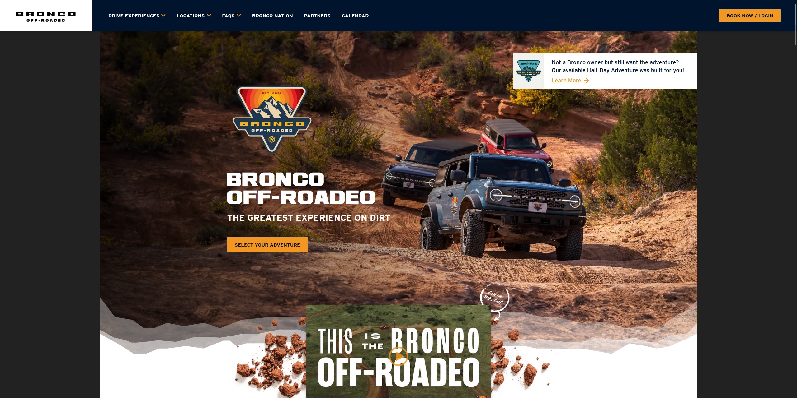 Bronco Off-Roadeo homepage